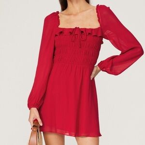 NWOT Valentine’s day Reformation Morris Mini Dress Cherry Red XS